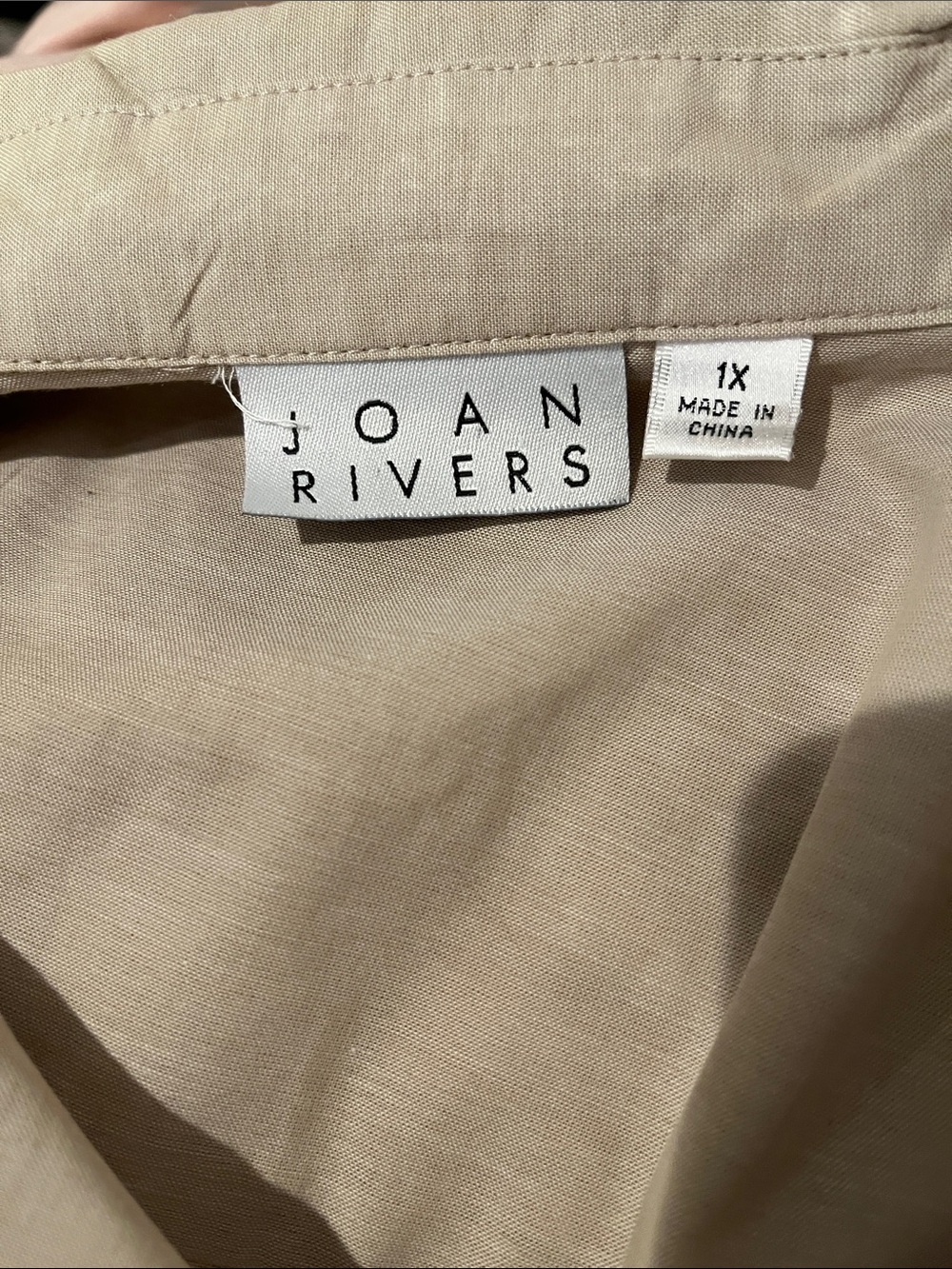 Joan Rivers Light Beige Button-Up Top